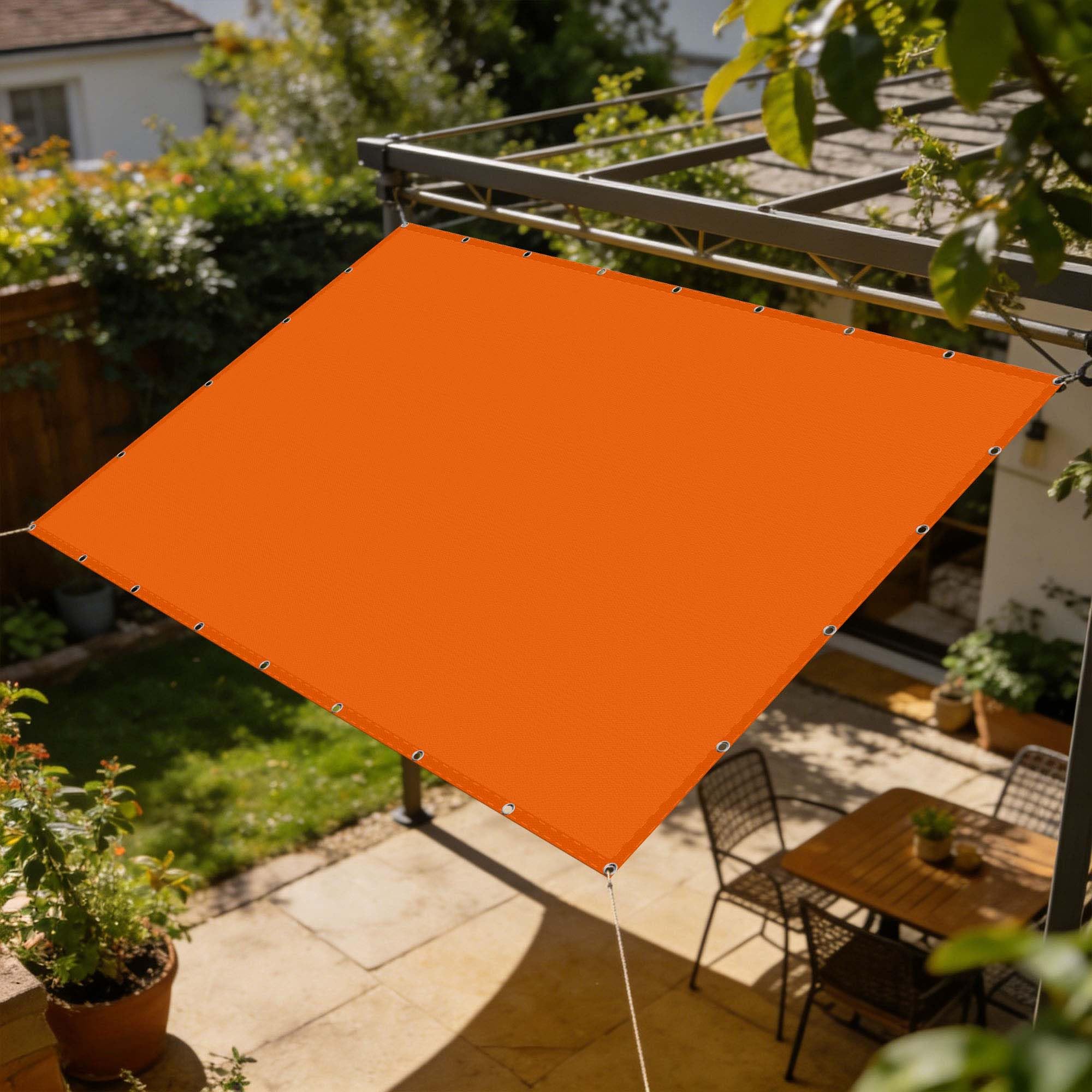 Voile d'ombrage rectangulaire orange de haute résistance à l'eau pour habillage de grand jardin