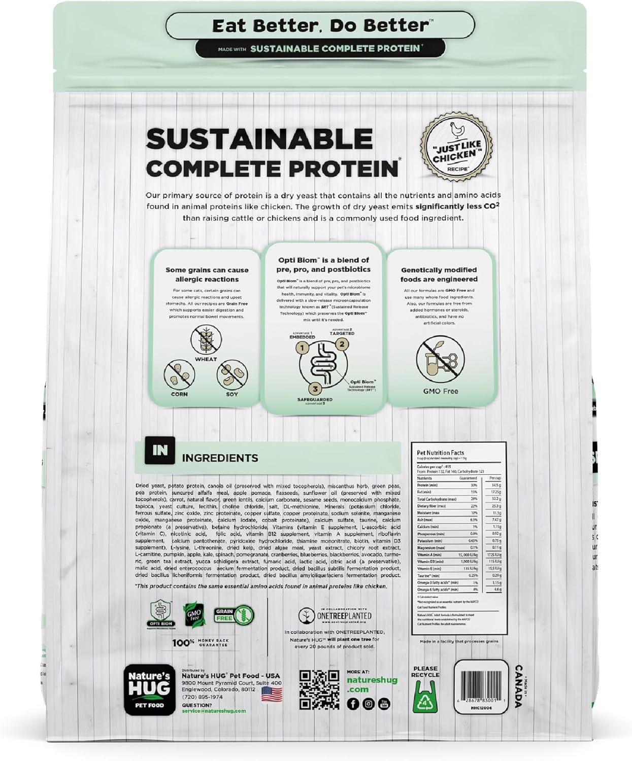 Nature's HUG Hypoallergenic Dry Cat Food for Adult Hairball & Wellness – Complete & Balanced Nutrition, Sensitive Stomach Support, High-Protein, Grain Free – 10lb