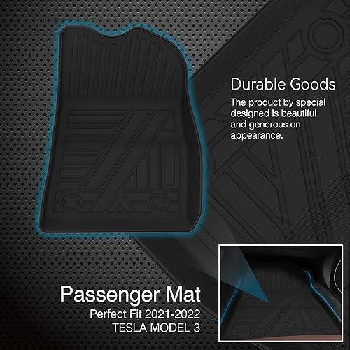 Miniatura 5 de Alfombrillas Tesla Model 3 compatibles con 2022 2023, impermeables, a prueba de servicios, totalmente rodeadas, protección para todo tipo de clima