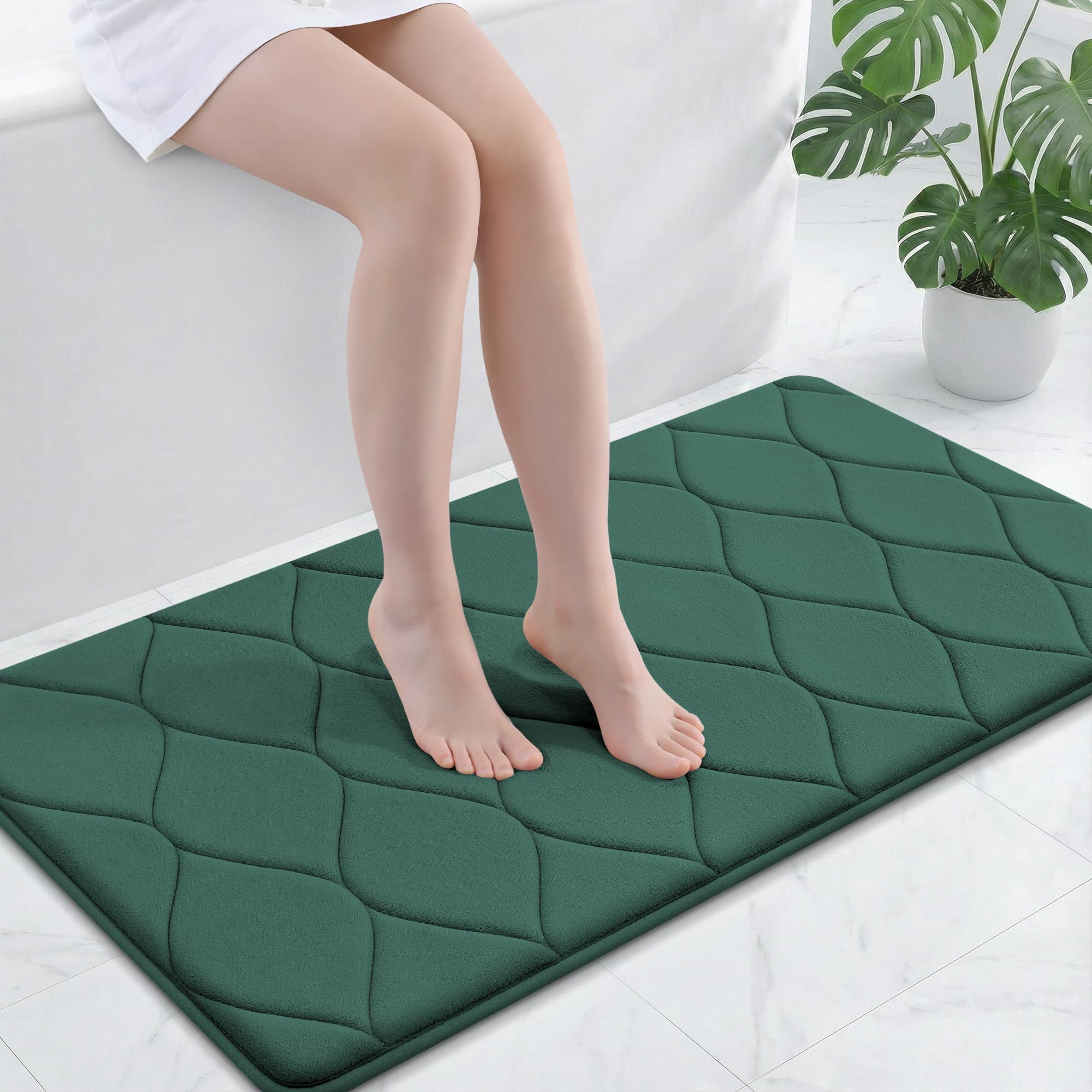 Smiry Memory Foam Bath Mat 44x24, Ultra Soft Absorbent Bathroom Rugs