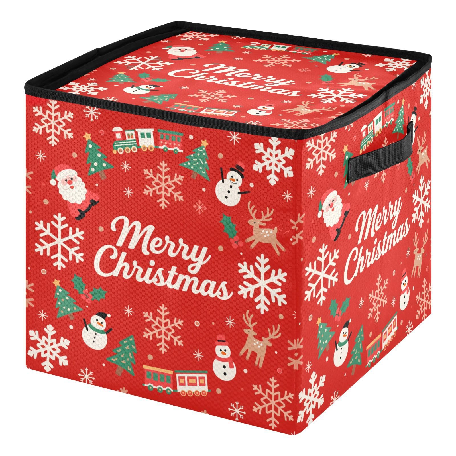 Boîte de rangement pour décorations de Noël rouge : grand bac 64 boules avec couvercle amovible