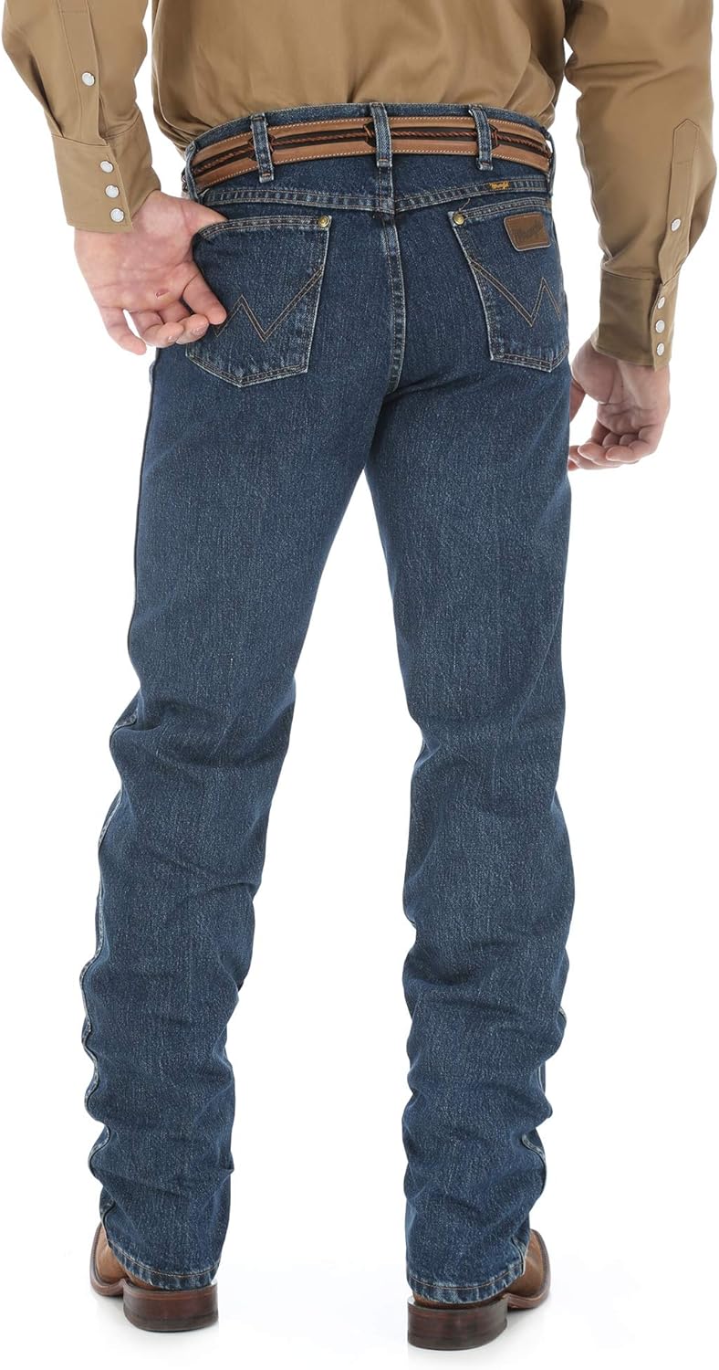 Wrangler Men's Premium Performance Cowboy Cut Regular Fit Jean Discontinued 35W x 34L Worn Dark