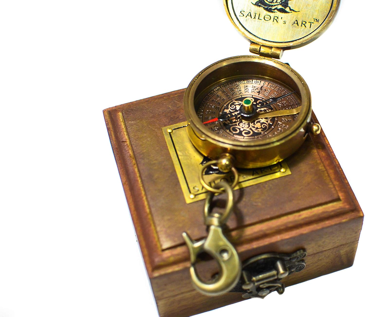 Sailor's Art Brass Kaleidoscope with Not All Those who Wander are Lost Direction Compass