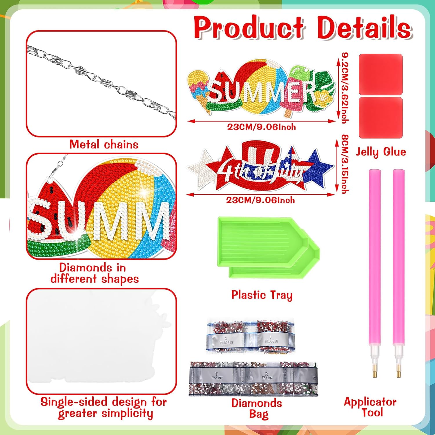 Cinnvoice 12 Pcs Seasonal Diamond Art Wreath Kits Holiday 5d DIY Diamond Painting Signs Germ Hanging Art Ornaments for Wall Door Decorations (Rustic)