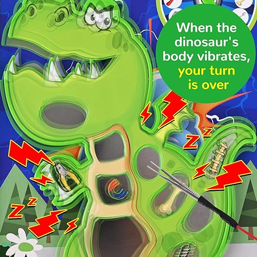 Miniatura 5 de Juego de mesa de operación de dinosaurios para niños de 3 a 8 años con pinzas y piezas de juego divertidas, para 1 o más jugadores