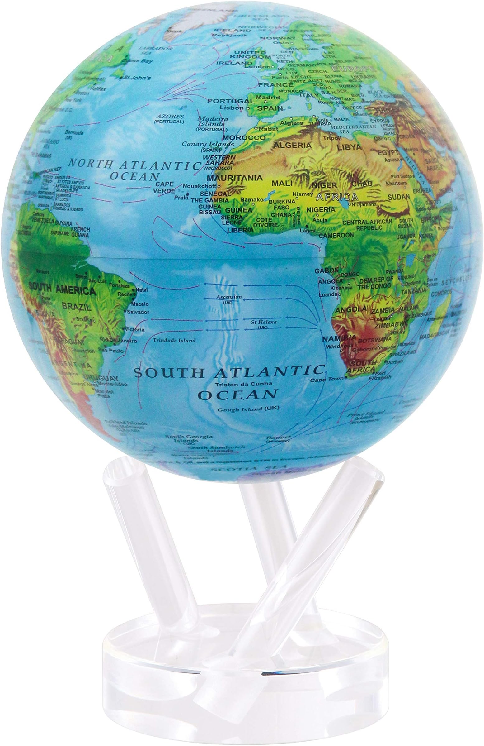 MOVA Blue with Relief Map 4.5" Globe | MG-45-RBE: High-Tech Globus der Sonderklasse