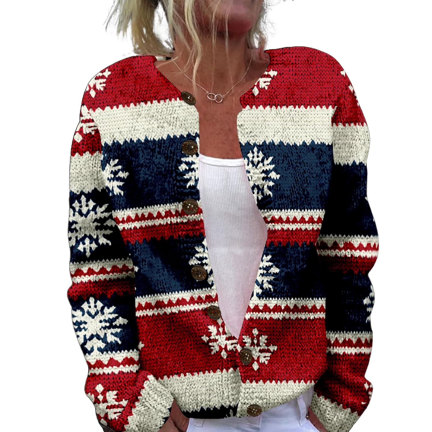 Womens Cable Knit Cardigan Open Front Crochet Button Down Long Sleeve Warm Cardigan Sweaters Fall Winter Coat