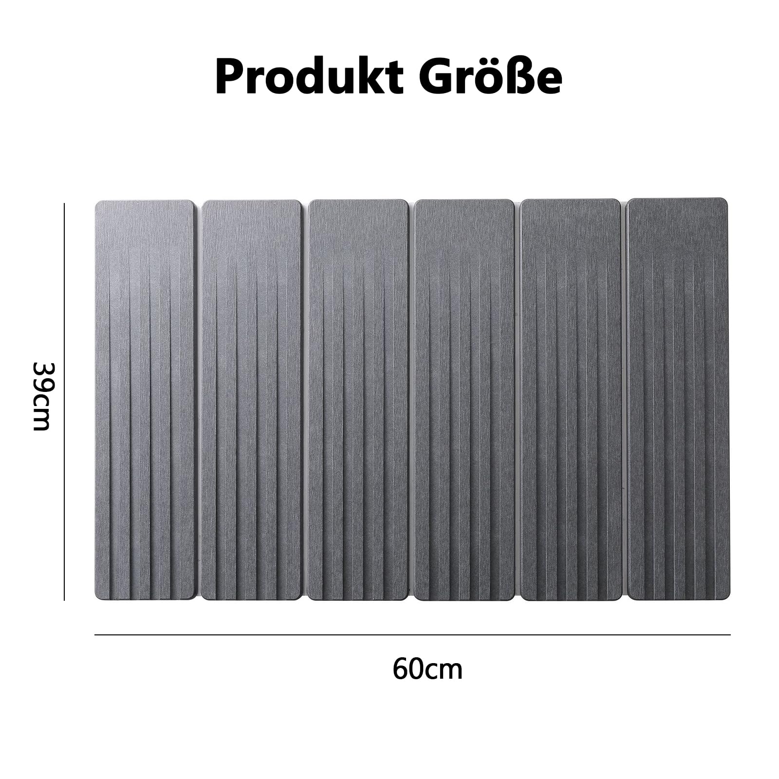 Abtropfmatte Spüle, 60×39cm Wasserabsorbierende Abtropfmatte Geschirr, Faltbare Schnelltrocknende Abtropfmatte Stein, Dish Drying Mat Geeignet FüR Badematte, Dish Drying Mat (Dunkelgrau)