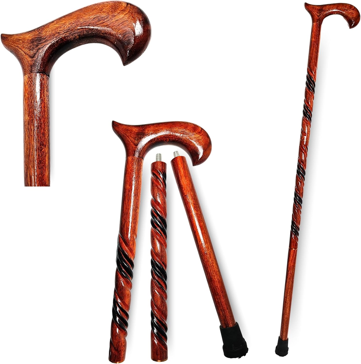 Walking Stick Cane Wooden Stick Handcrafted...