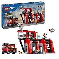 LEGO City Caserma dei Pompieri e Autopompa, Stazione con Camion Giocattolo d'Emergenza