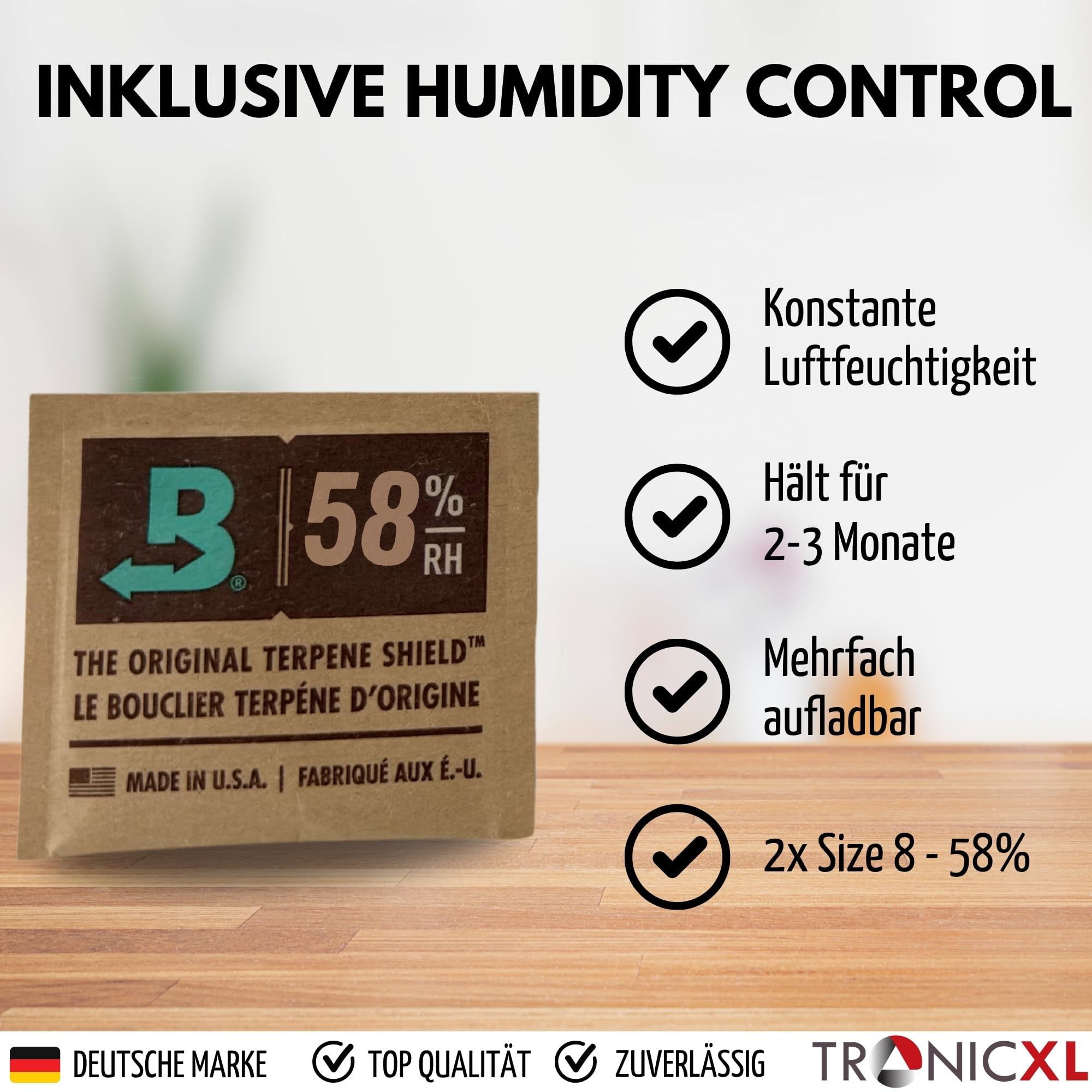TronicXL 2 x 700 ml próżniowe słoiki do przechowywania ziół, borokrzemu, szczelne, szklane pojemniki z pokrywką, kompatybilne z opakowaniami Boveda, 58% do uprawy roślin