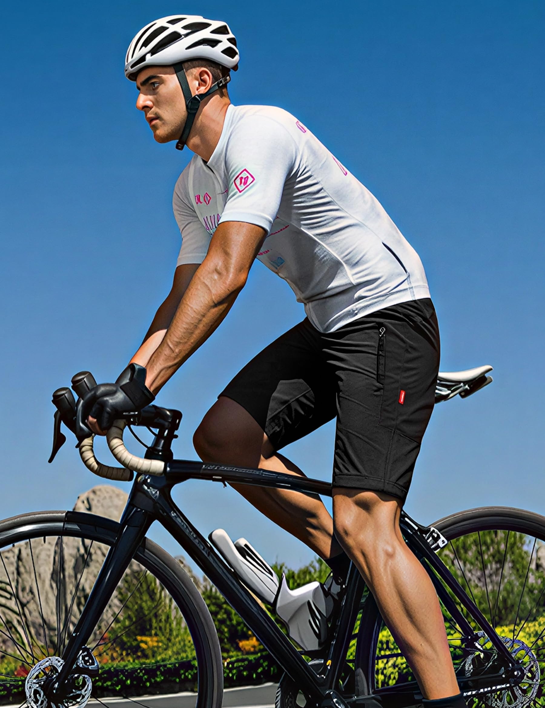 INBIKE Pantaloncini MTB Uomo Estivo Mutande Ciclismo Imbottitura 4D Pantaloncini Cargo Pantaloncini Trekking Asciugatura Rapida Traspirante Elastici per Sport all'Aria Aperta CS106