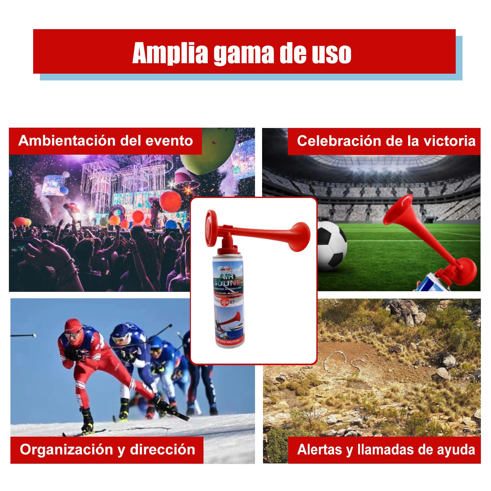 ENERFERO Corne portable gaz, Trompette de stade à gaz, Signal Horn, Trompettes de football 300 ml (3 pièces ENERFERO Corne portable gaz, Trompette de stade à gaz, Signal Horn, Trompettes de football 300 ml (3 pièces