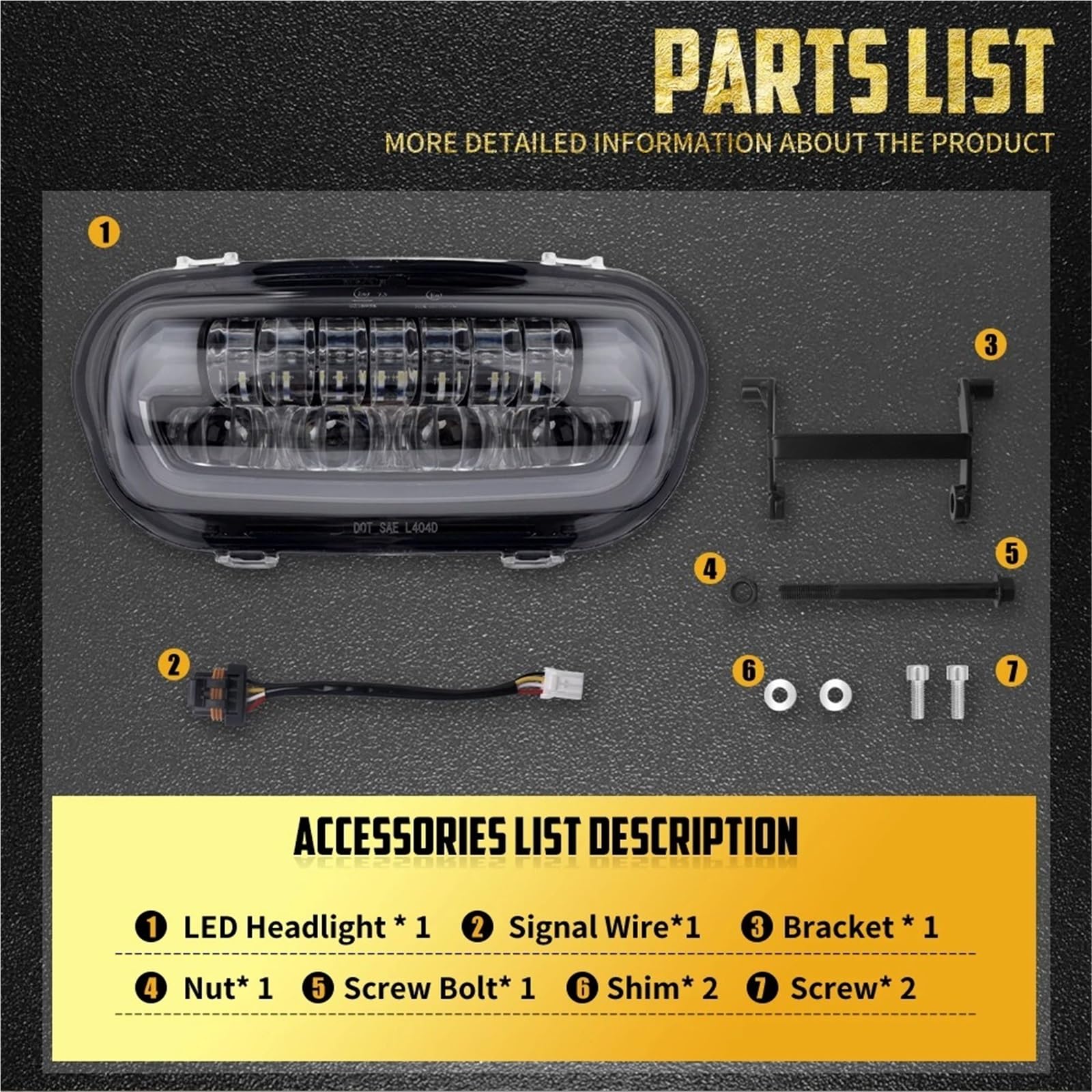 Phare LED pour motos, feu avant avec support de montage pour Fat pour Bob 2008 – 24, conduite blanc, feux croisement et route Phare Avant Moto