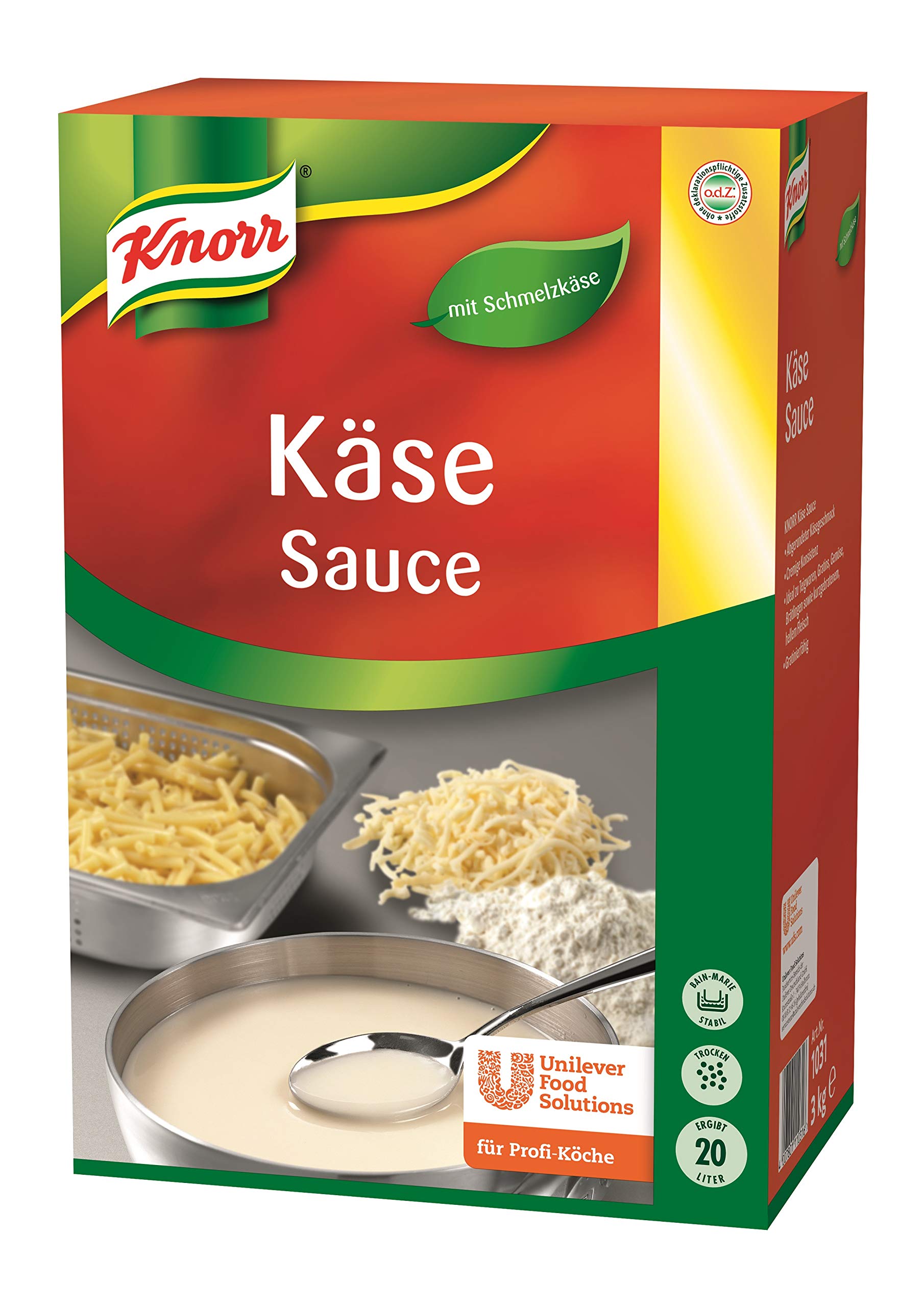 Knorr Käse Sauce (cremige Konsistenz, abgerundeter Käsegeschmack) 1er Pack (1 x 3 kg)