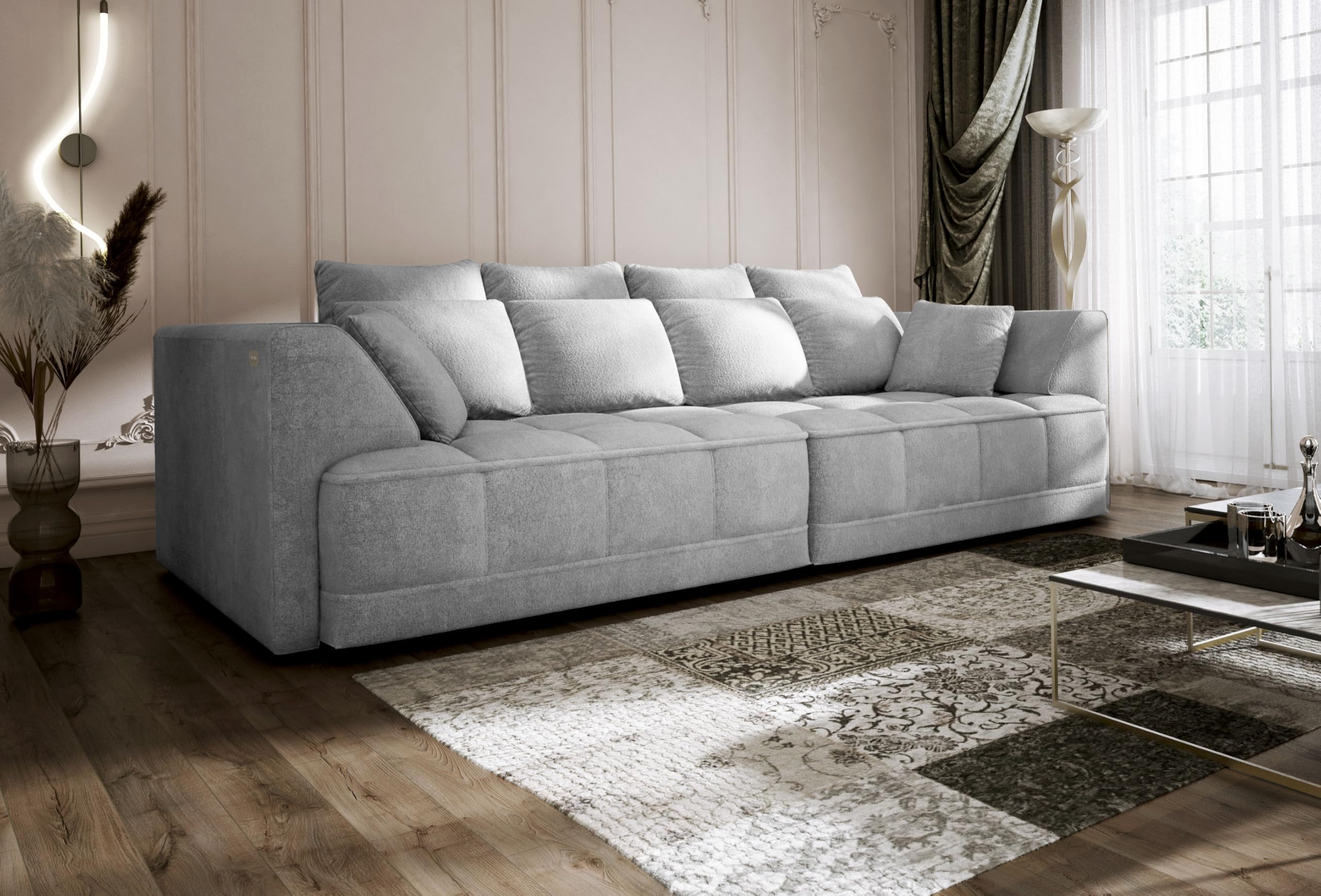 Big Sofa Tiga XXL, Schlafsofa, Couch, Schlafcouch mit Schlaffunktion 302 cm Breit (Aphrodite 21)
