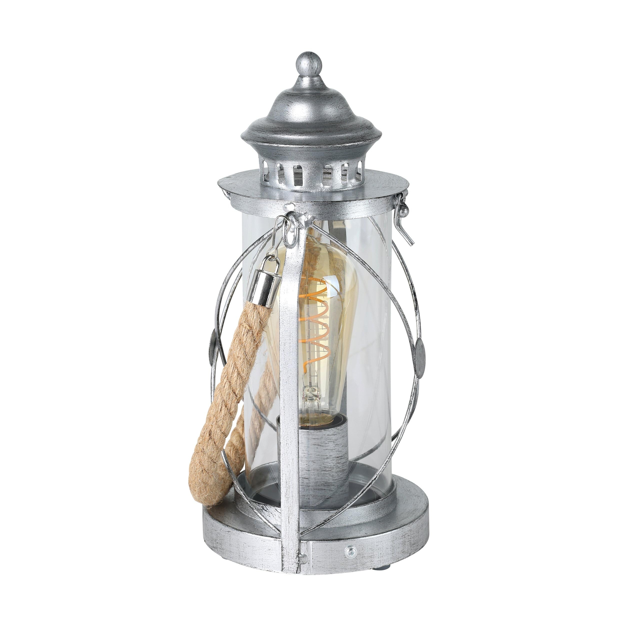EGLO Tischlampe Bradford, 1 flammige Vintage Tischleuchte, Laterne