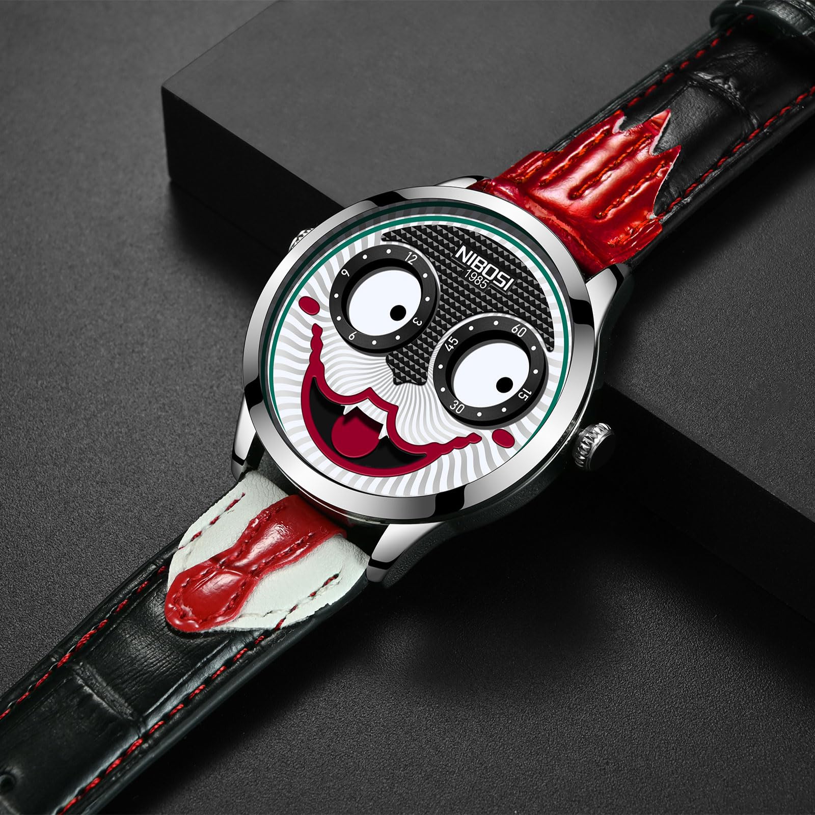 NIBOSI Montre analogique à quartz pour homme en acier inoxydable avec date étanche et lumineuse pour homme