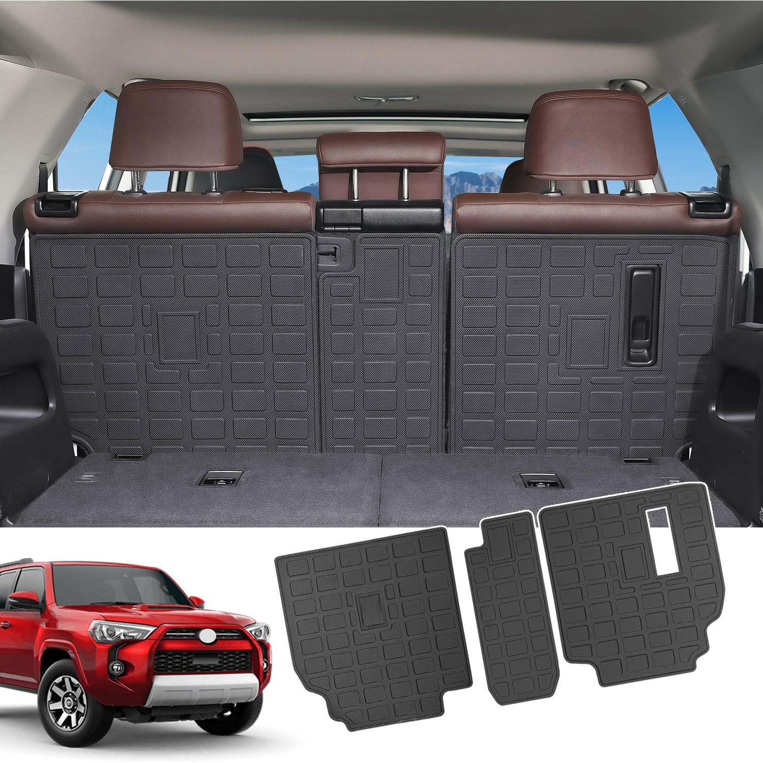 Xipoo Backrest Mat Compatible with 2010-2024 Toyota 4Runner Back Seat Protector 7 Seaters TPE Material Cargo Mat Replacement for 2010-2024 Toyota 4Runner Accessories (2nd Backrest Mat)
