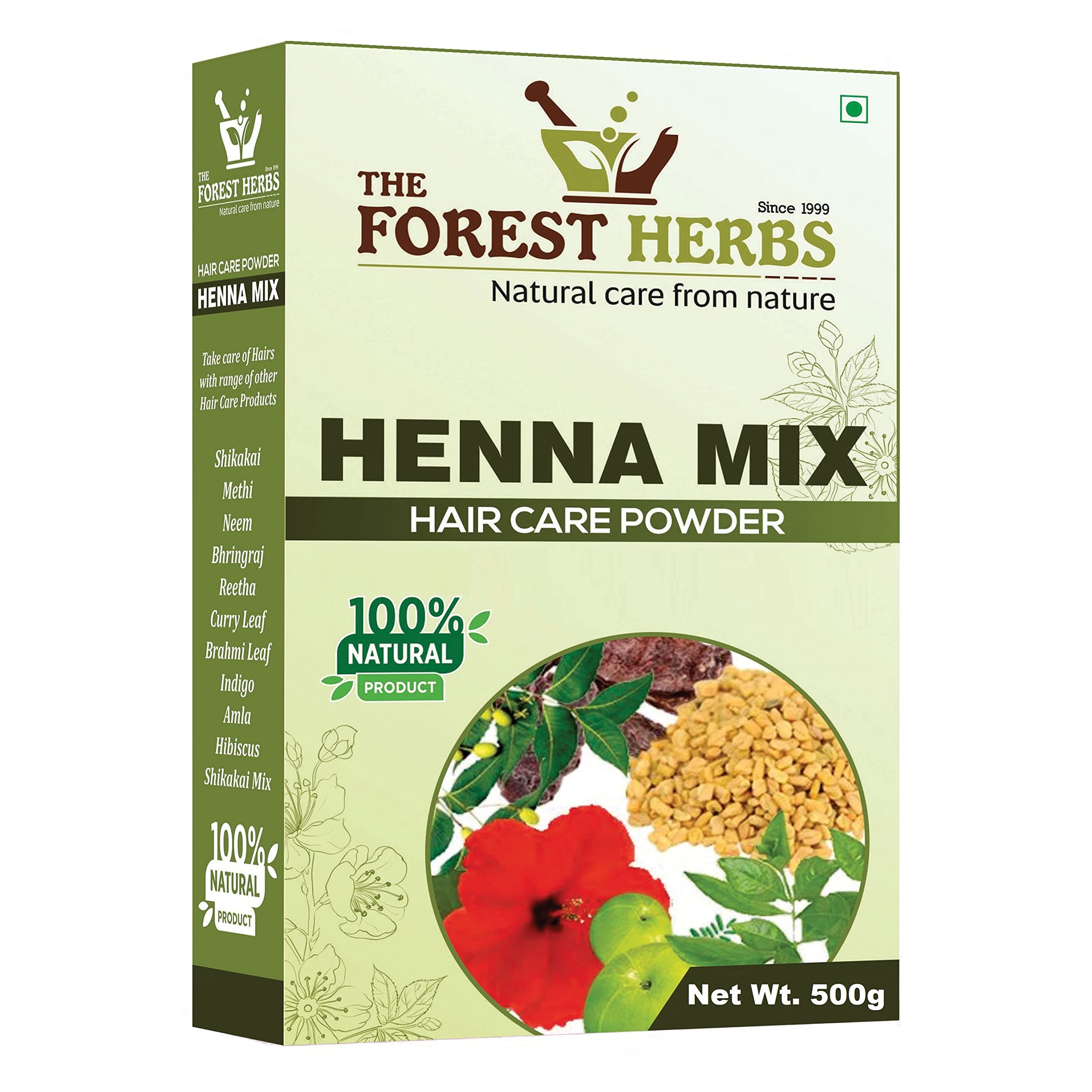 The Forest Herbs Natural Care From Nature Herbal Henna Mix Powder, 500g Enriched with Precious Herbals for Hair Colour & Conditioning - Brown