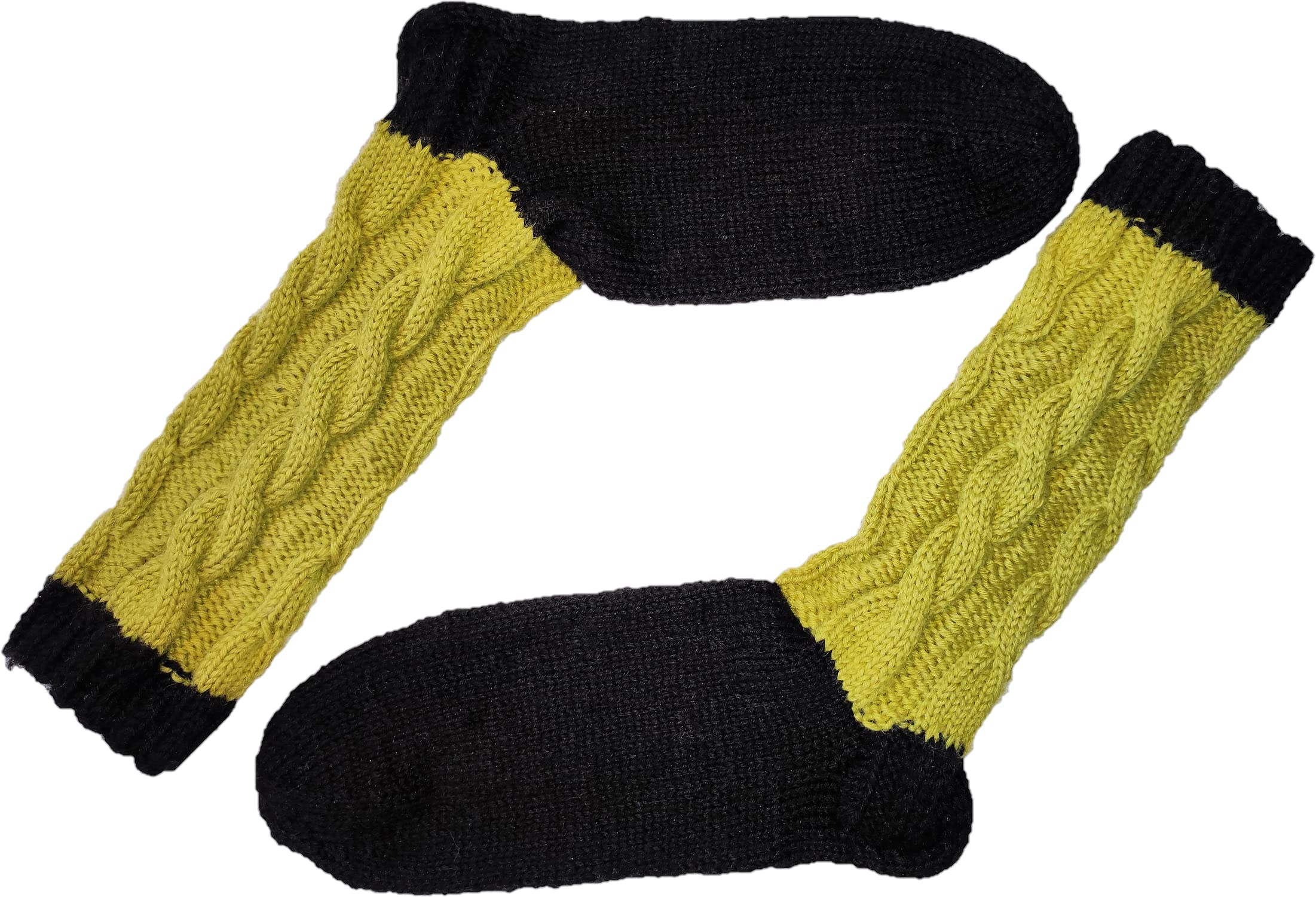 Selbstgestrickte Socken/Socken - Schwarz-Grün/Schoppersocken/Wollsocken / / Gr. ist wählbar/Damen/Herren/handgemacht/Trend-Socken/Kniestrümpfe