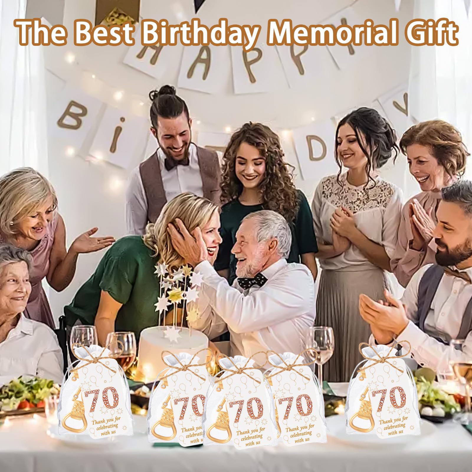60 Stück Partygeschenke zum 60. Geburtstag, Flaschenöffner-Set, goldener Flaschenöffner, Geburtstag, personalisierbar, Partyzubehör, 60. Hochzeitstag, Souvenirs für Gäste