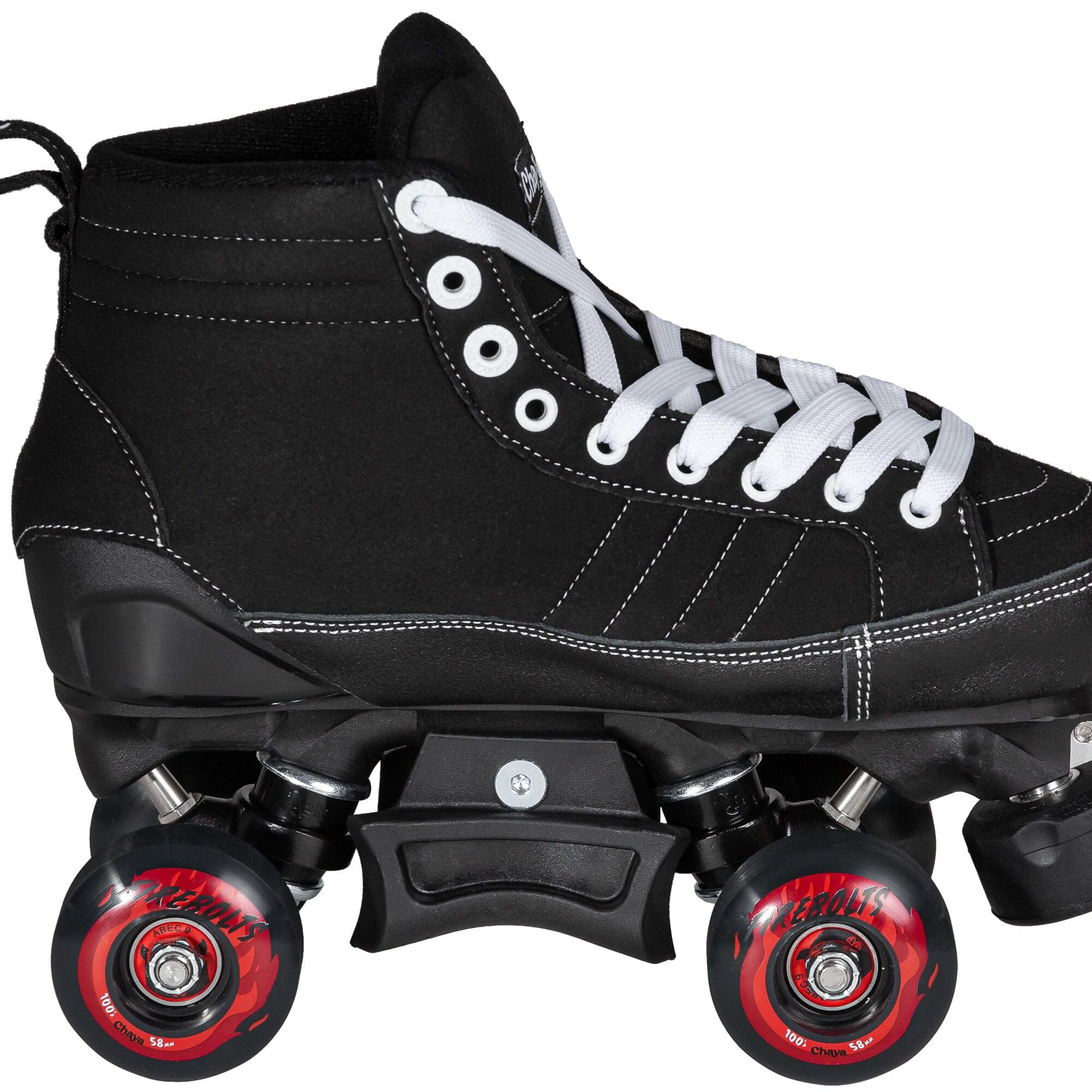 Chaya Rollschuhe Karma Pro Black - Roller Skates für Damen und Herren im Retro-Look für Roller-Disco - Roll-Schuhe in Schwarz