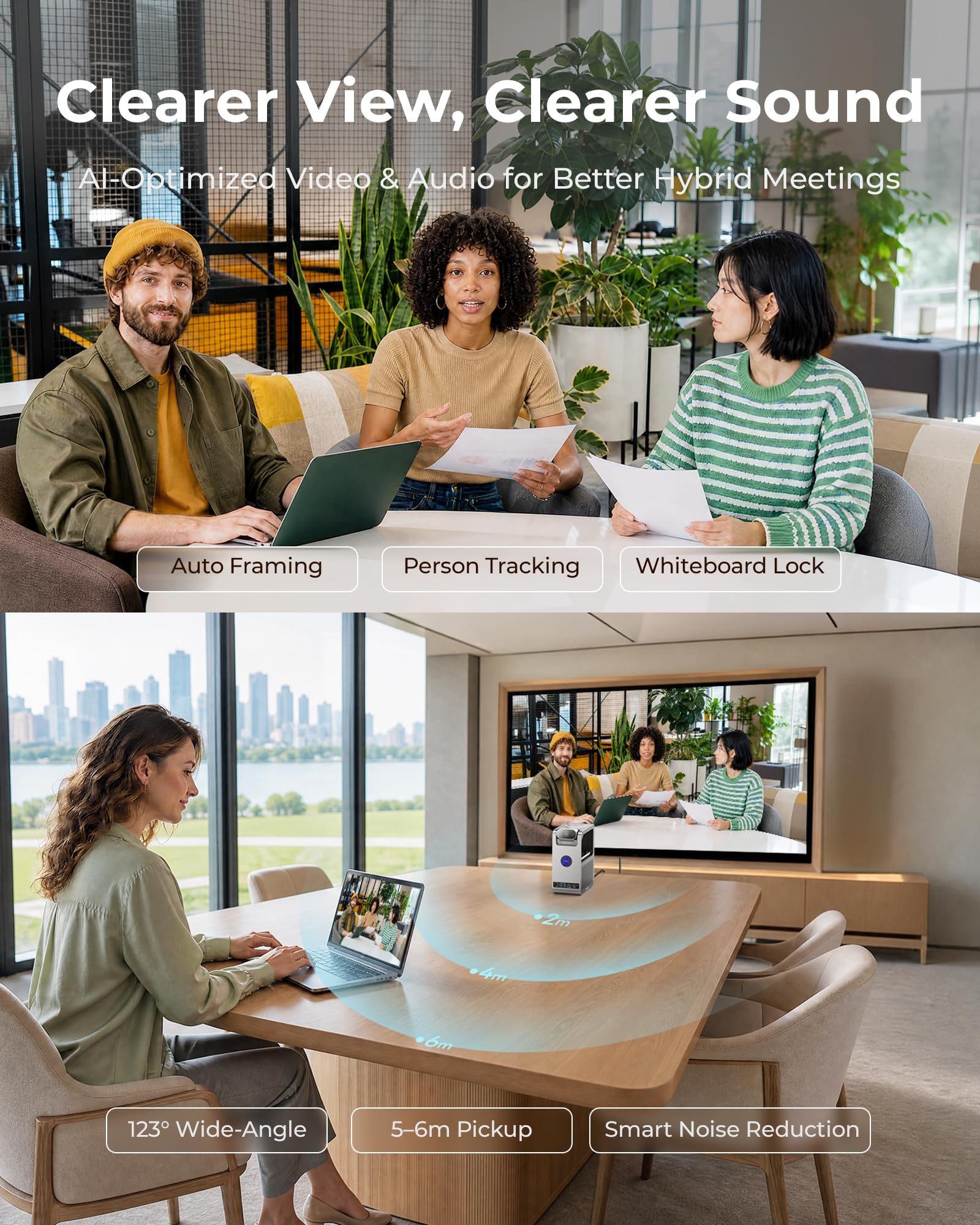 CZUR Core20 MeetingHub - Sistema de videoconferencia con cámara 4K para