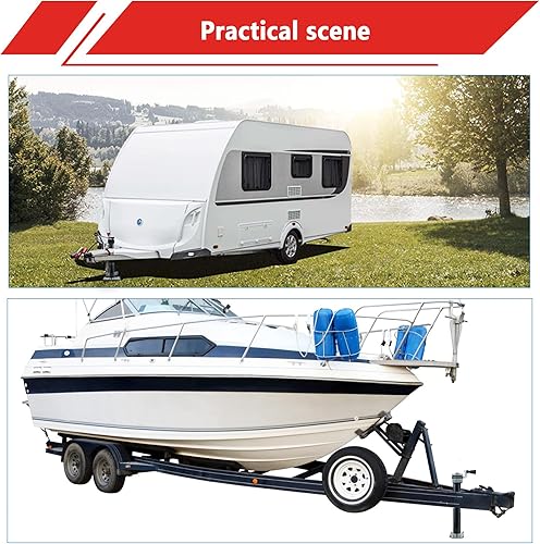 Miniatura 8 de TYT Gato giratorio para remolque de montaje en tubería de soldadura de 5000 libras, gato de lengua vertical de 15 pulgadas para remolques de barco,