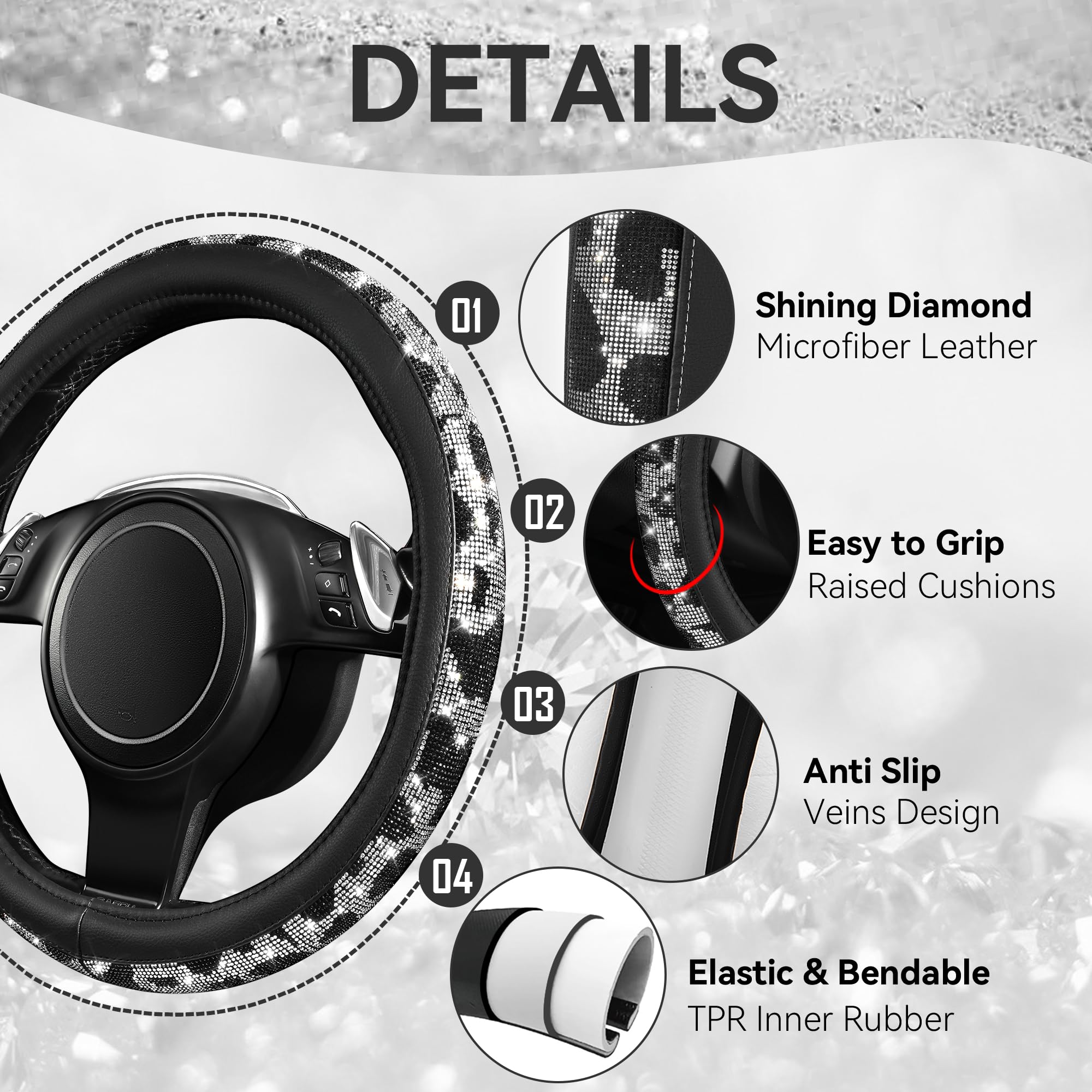 Coprisedili per auto con diamanti scintillanti, accessori