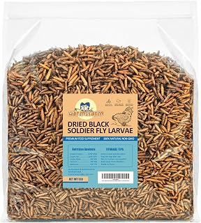 WormsFarm 5LB Dried Black Soldier Fly Larvae - High Calcium Chicken Treat, Better Than Mealworms for Laying Hens & Wild Birds