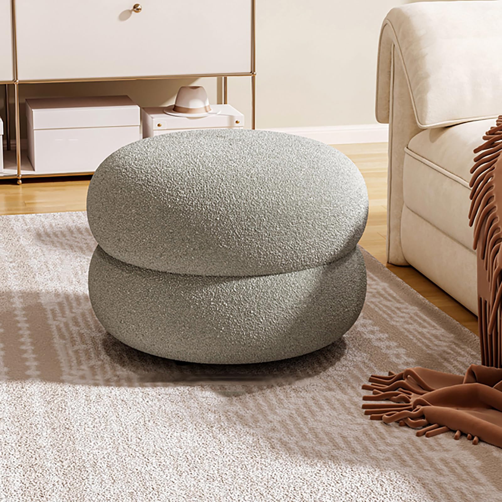 Repose-pieds rond de salon moderne pour sublimer votre coin canapé