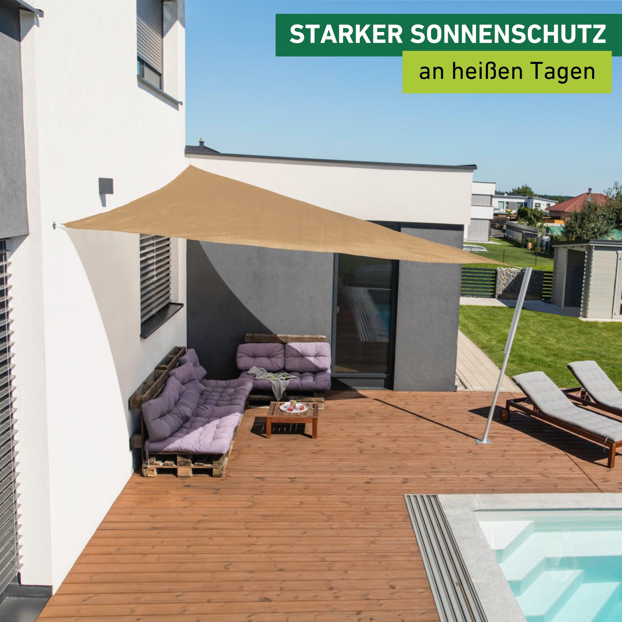 sonnensegel dreieck 4 m Windhager Capri x 4 (gleichschenkelig), Sonnenschutz für Garten & Terrasse, UV- und witterungsbeständig, Schilf Baby Color:Copper/Plum/Bright Coral Giant Propel Advanced 1 boost-acc