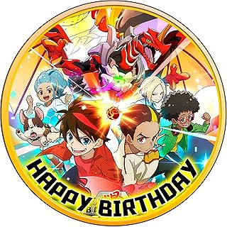 7.5 Inch Edible Cake Toppers – Battle Sphere Inspired Birthday Party Collection of Edible Cake Decorations