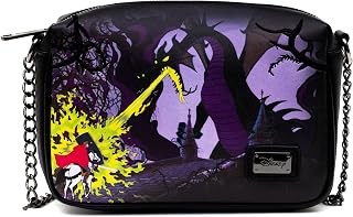 Disney Bag, Cross Body, Rectangle, Sleeping Beauty Prince and Dragon Scene with Aurora Pose, Vegan Leather
