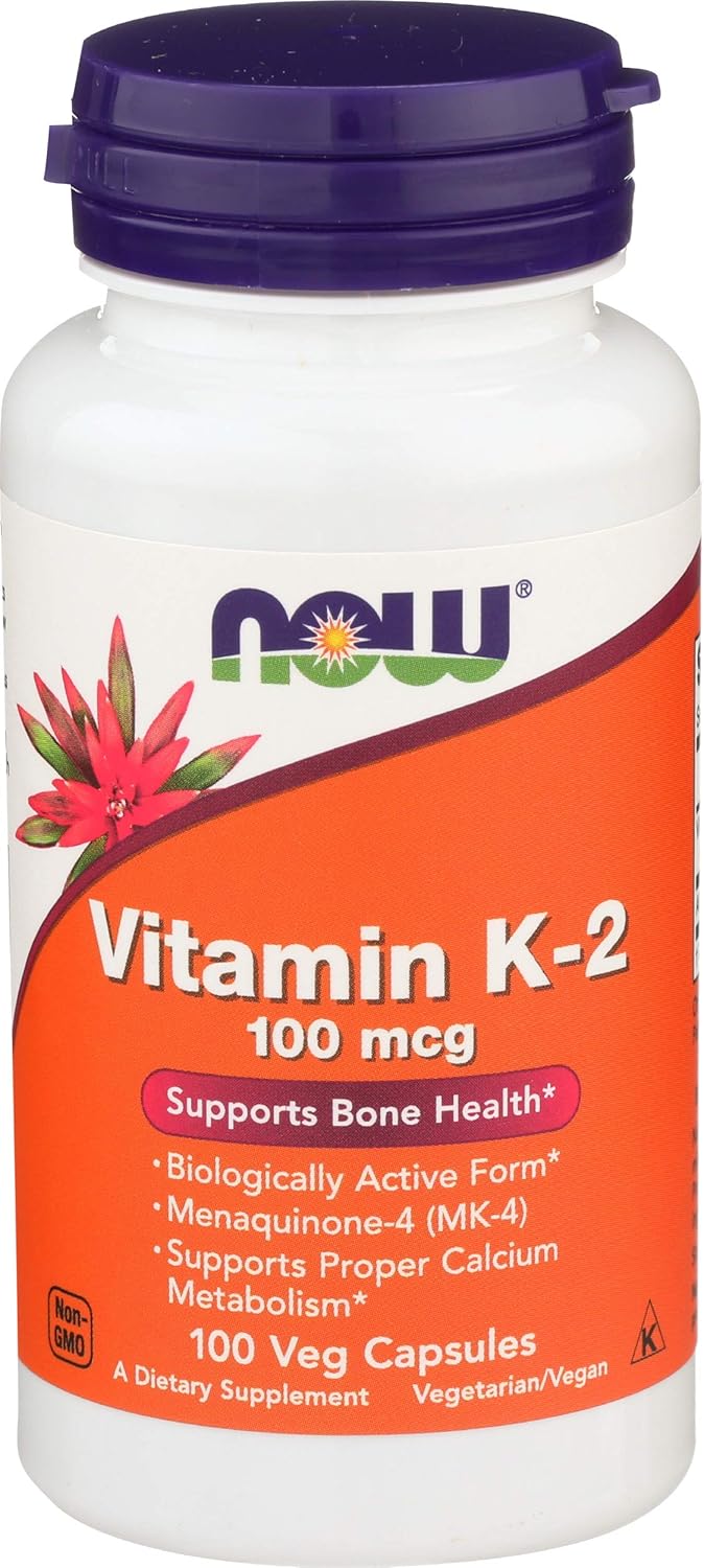 NOW FOODS Vitamin K2 100Vcaps, 100 CT Health & Household