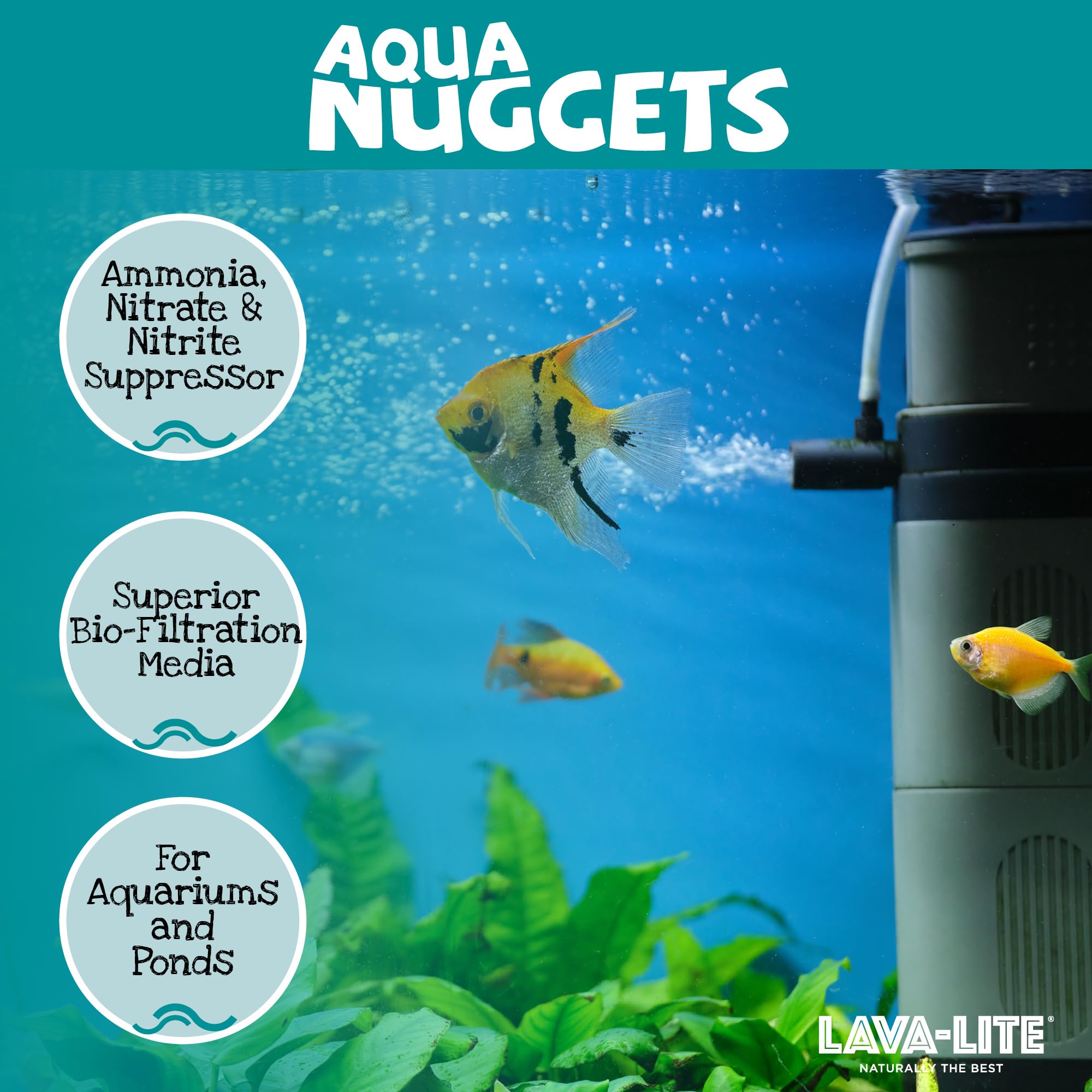 Lava-Lite Aqua Nuggets - (1Litre) Fish tank Cleaner. Natural Bio Media for Aquariums,Ponds & Sumps. High Surface Area Biological Filtration for Freshwater & Marine Tanks 1 Ltr - Image 3