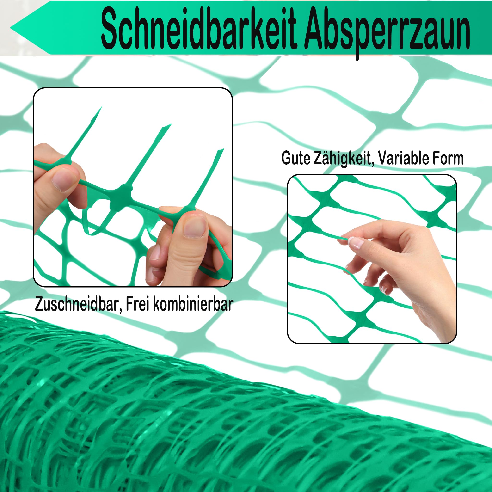 HENGMEI Valla de Construcción 80 m x 100 cm Red de Protección de Plástico Verde