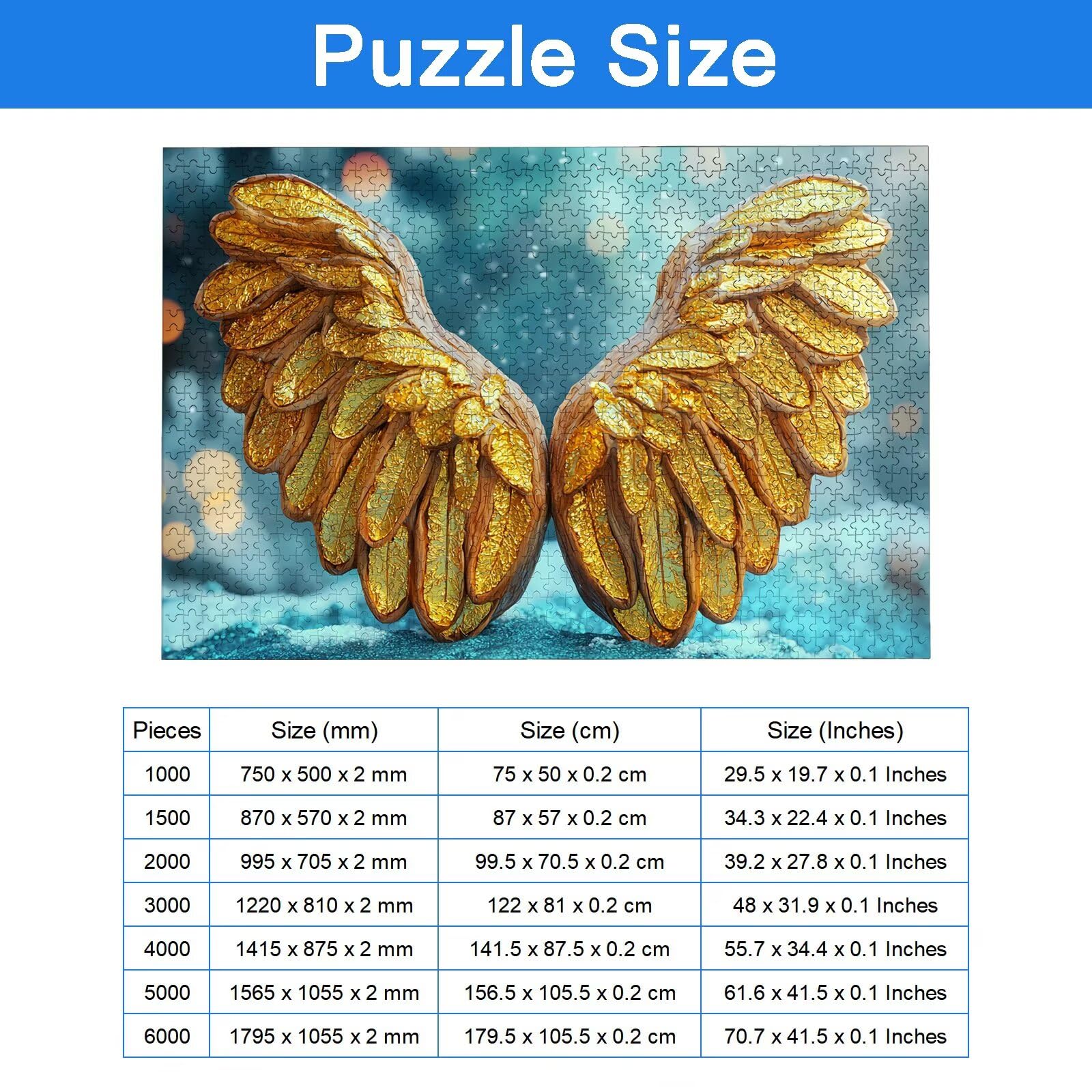 Puzzle 6000 Teile, Flügel Puzzle 6000 Teile Erwachsene, Klassische Puzzles Fantasie, Holzpuzzle Erwachsene, Puzzlespiele für Die Ganze Familie, Geschenke für Frauen, Geschenke für Männer, Dekor, -8989