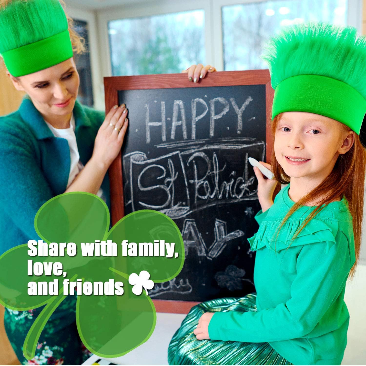 2 Pieces St. Patrick's Day Headband Halloween Headband Green Hair Wig Accessories Hairy Headband Clover Shamrock Irish Day Headband for Halloween Cosplay Party Favors Accessories : Clothing, Shoes & Jewelry