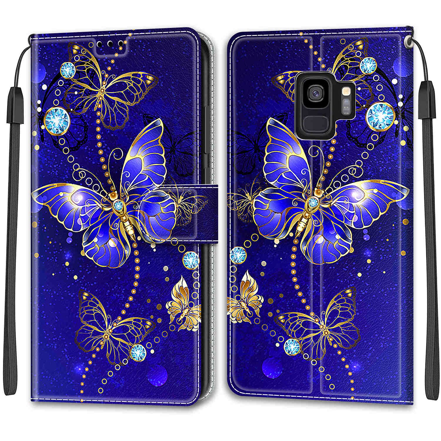 TOMYOUCase for Samsung Galaxy S9, Premium Pattern Design Leather Flip Wallet Phone Case Cover Compatible with Samsung Galaxy S9