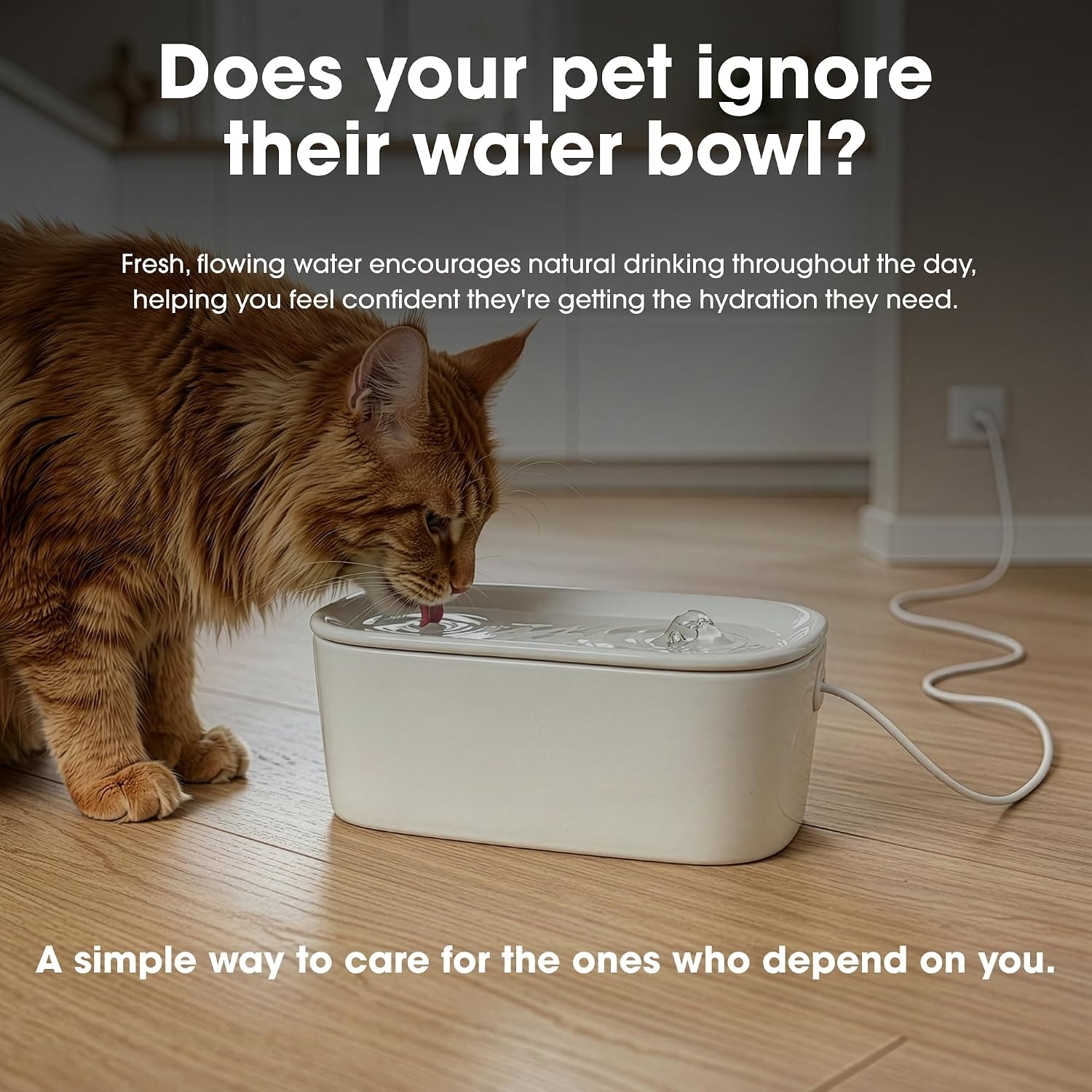 Cat Mate USB Ceramic Water Fountain for Cats & Small Dogs, 800 ml, Pink image 3