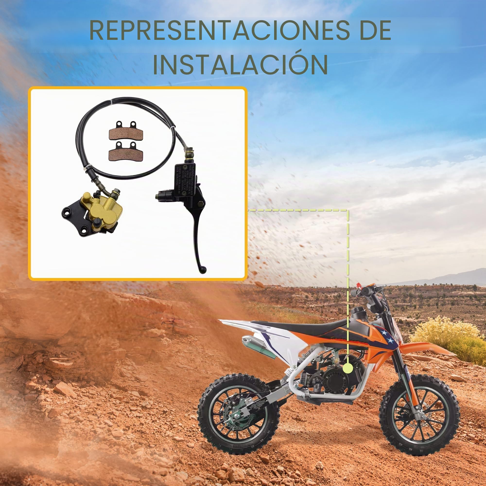 GOOFIT Bomba Freno Delantero Maneta de Embrague Hidraulico Universal Reemplazo Para 50cc 70cc 90cc 110cc 125cc Scooter Quad Atv Moto Pit Bike Motocross