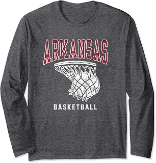 University of Arkansas Razorbacks Basketball Hoop Long Sleeve T-Shirt