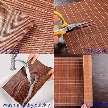 Amazon | 竹製ランチョンマット 6 枚セット 滑りにくい汚れ