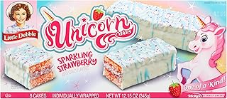 Unicorn Cakes, 6 Boxes, 48 Individually Wrapped Strawberry Cakes