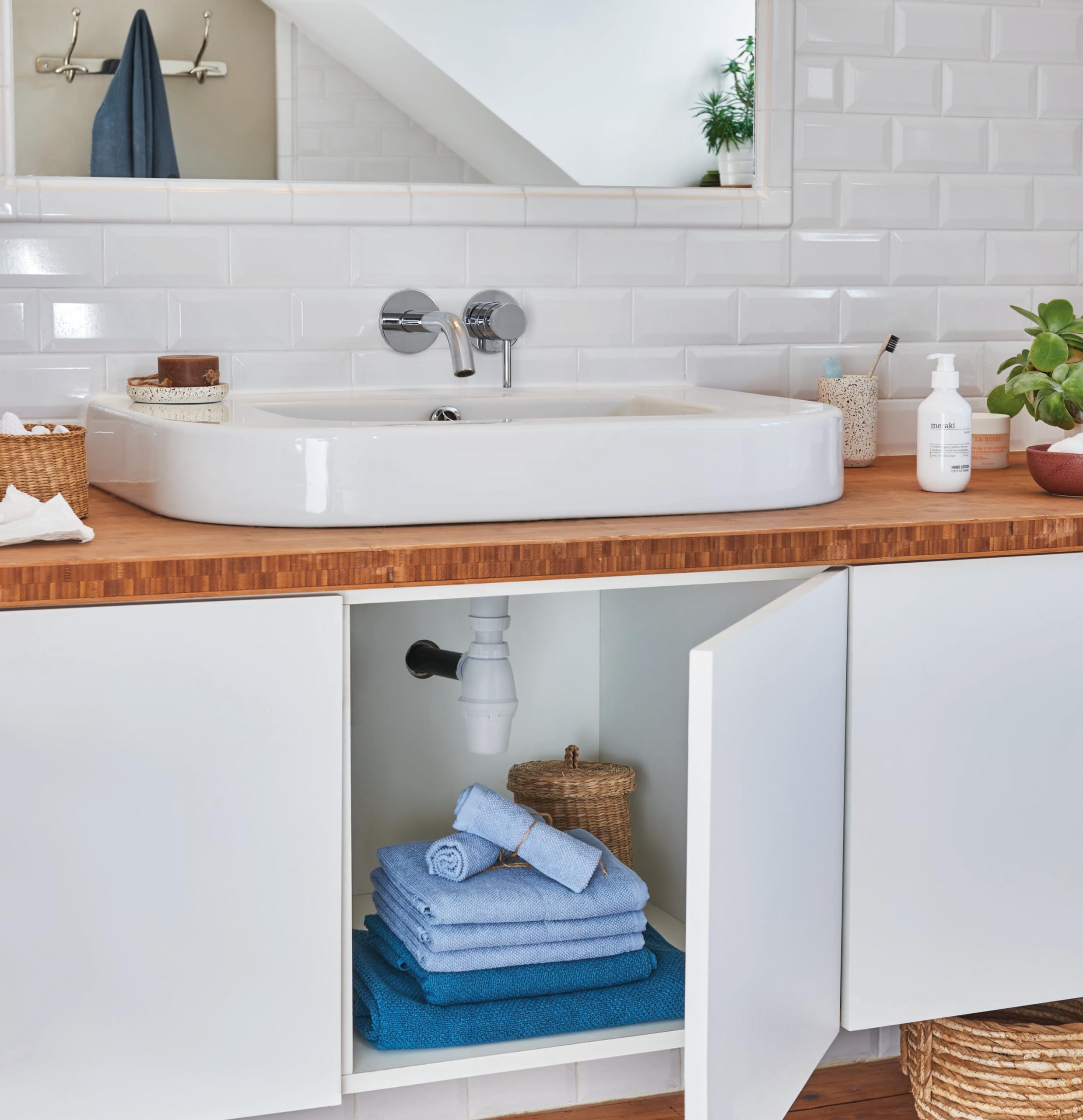 Bonde de lavabo ø 63 mm Rousseau avec clapet clic clac blanc avec trop