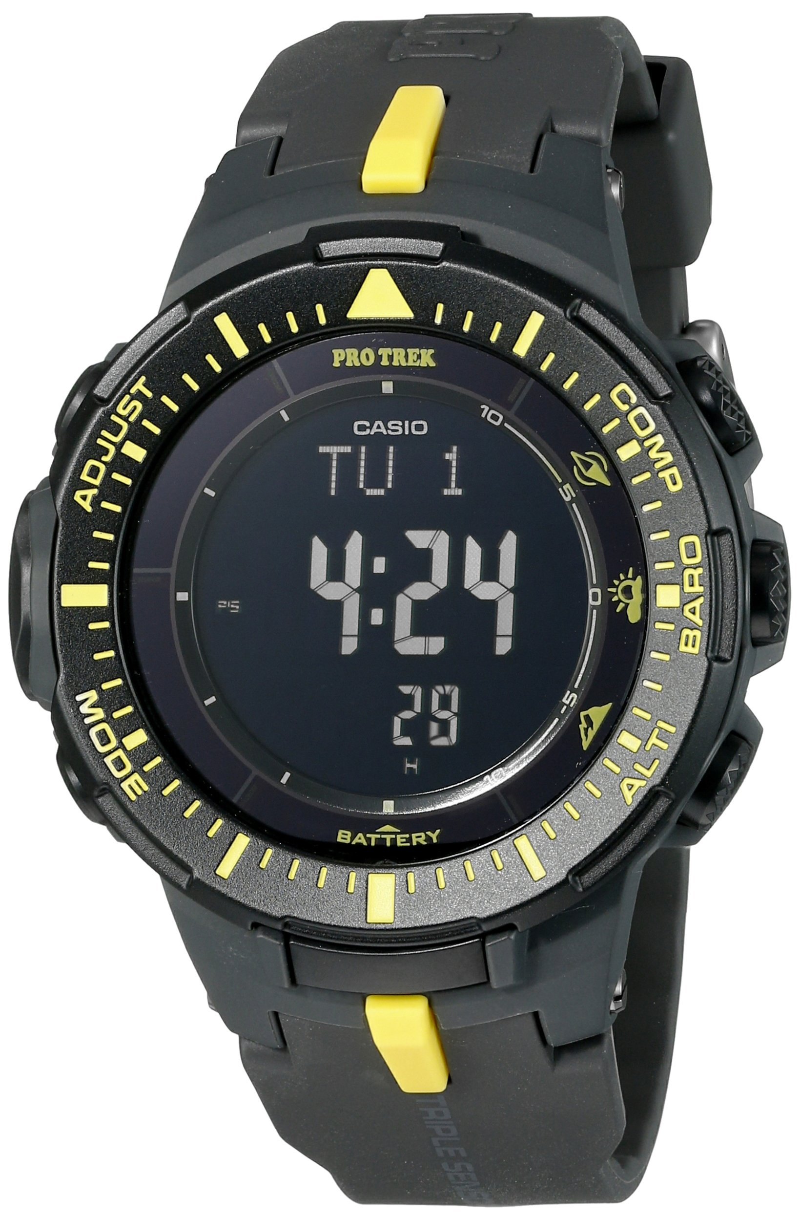 Casio Men's PRG-300-1A9CR Pro Trek Triple Sensor Tough Solar Digital Display Quartz Black Watch