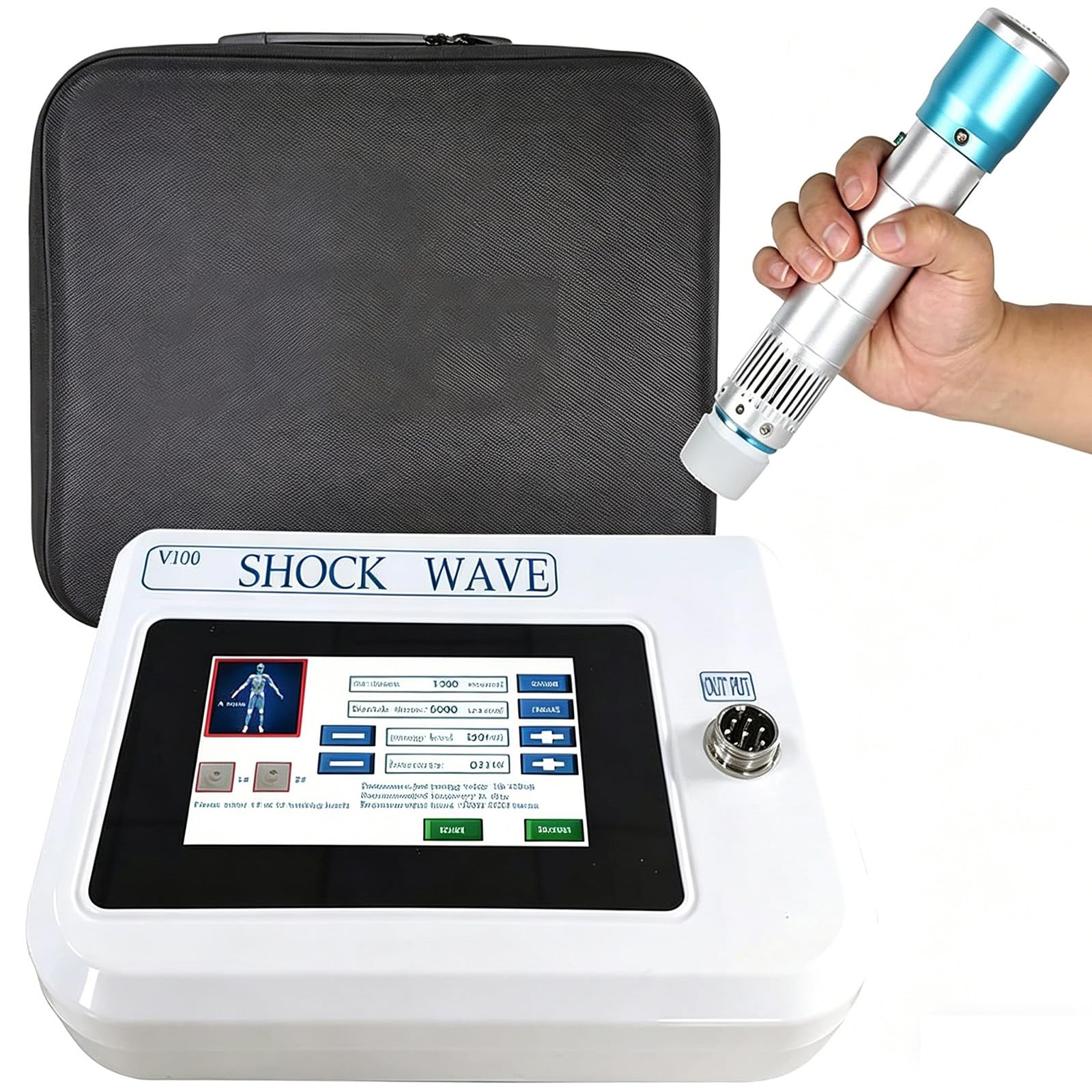TozMvi Extracorporeal Shockwave Therapy Machine – Electromagnetic Shockwave Physiotherapy Instrument, Deep Tissue Muscle Massage Device for Pain Relief & Joint Treatment