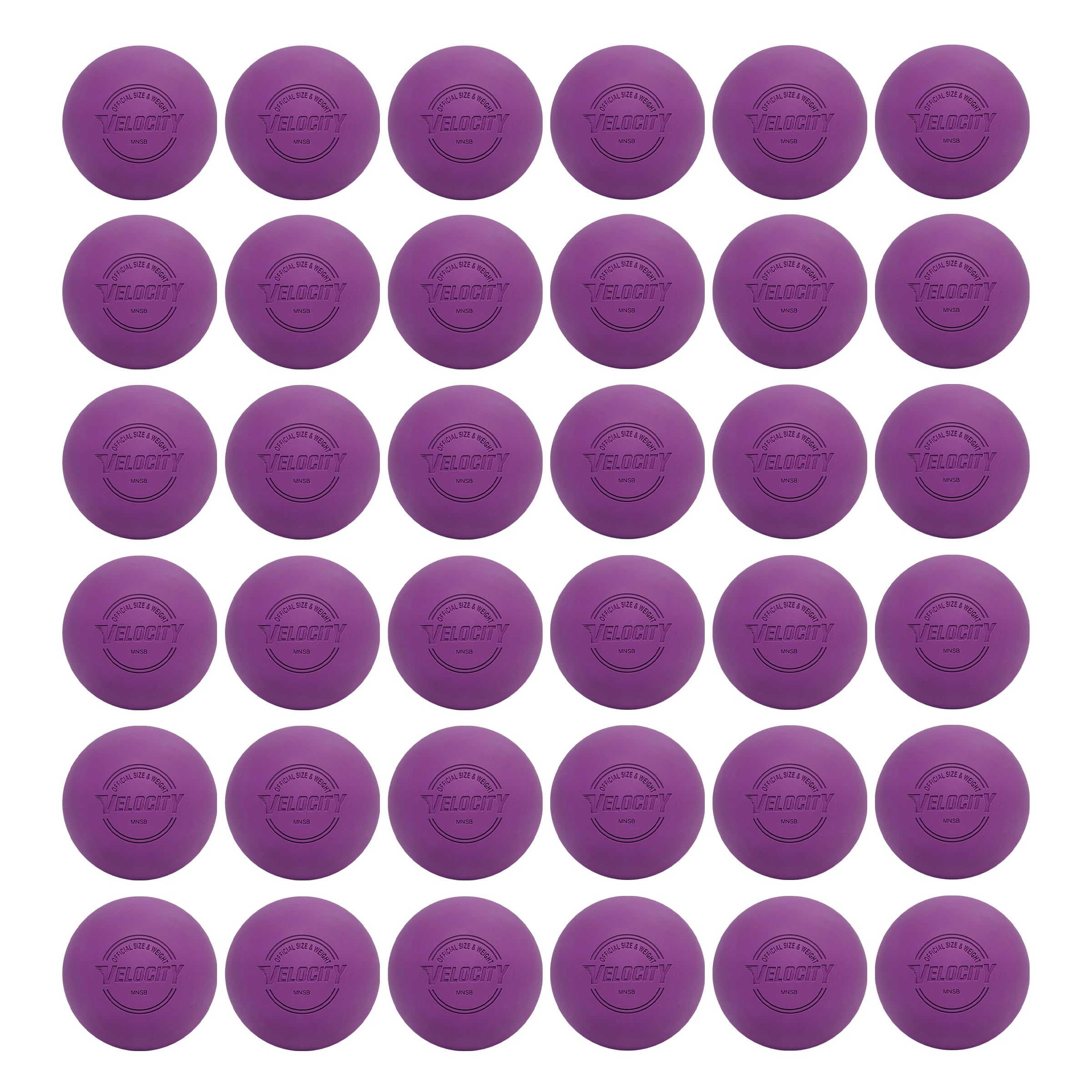 Velocity Lacrosse Balls: 36 Balls - Purple